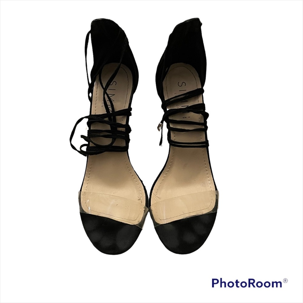 Simmi black suede lace up heels. Size 6